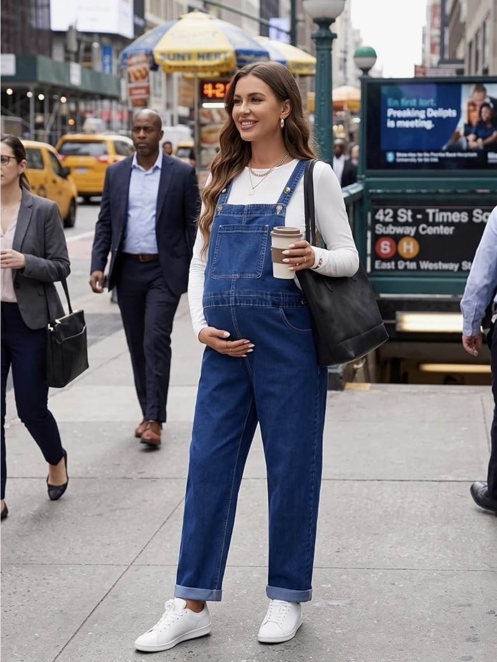 Large Maternity Blue Denim Overalls - Women Jeans